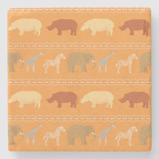 Porta-copo De Pedra Teste padrão africano (Frente)