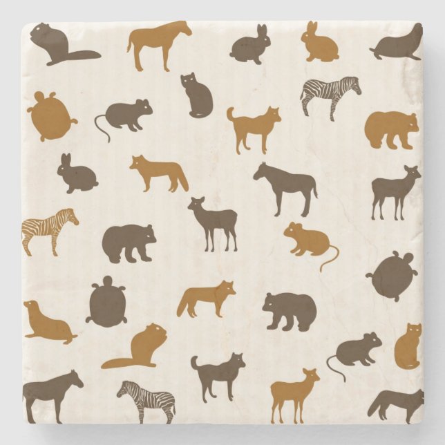 Porta-copo De Pedra Teste padrão animal 1 (Frente)