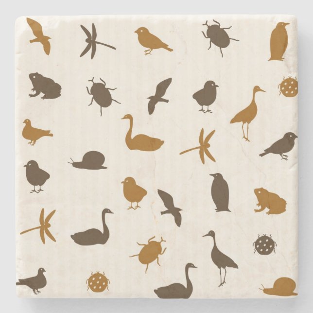 Porta-copo De Pedra Teste padrão animal 2 (Frente)