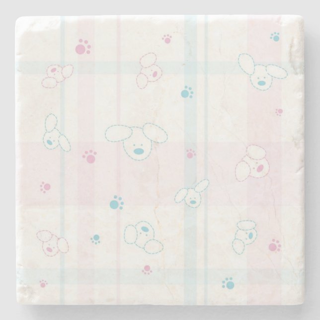 Porta-copo De Pedra Teste padrão bonito com cães (Frente)