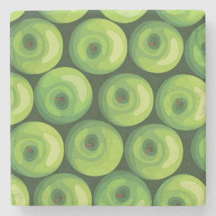 Porta-copo De Pedra Teste padrão com maçãs verdes