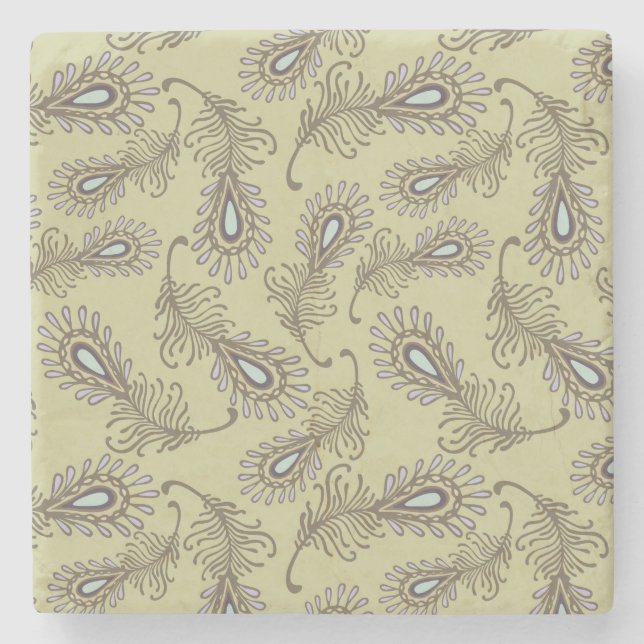 Porta-copo De Pedra Teste padrão da pena (Frente)