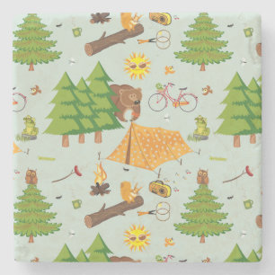 Porta-copo De Pedra Teste padrão de acampamento