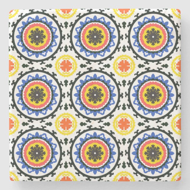 Porta-copo De Pedra Teste padrão de Suzani (Frente)