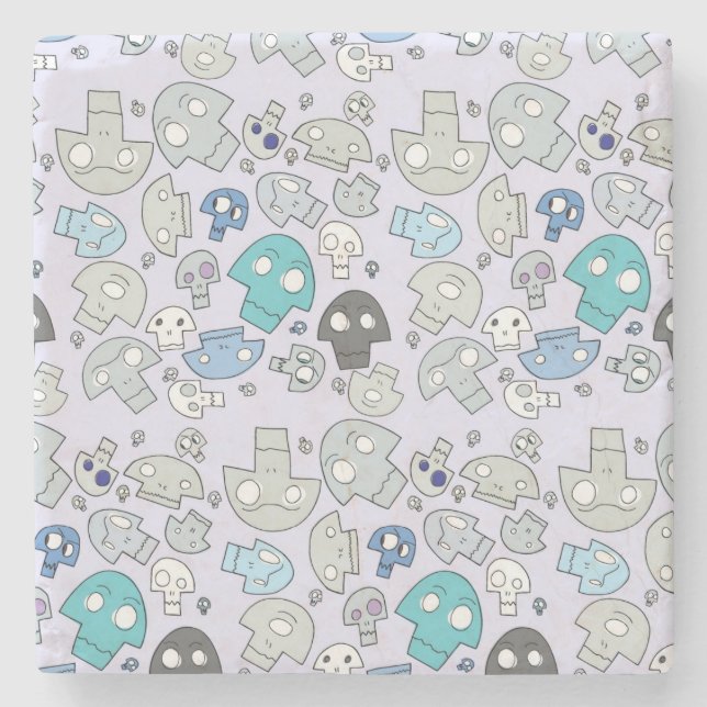 Porta-copo De Pedra Teste padrão do crânio (Frente)