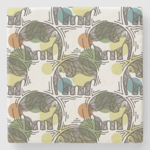 Porta-copo De Pedra Teste padrão do elefante