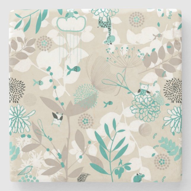 Porta-copo De Pedra Teste padrão do jardim (Frente)