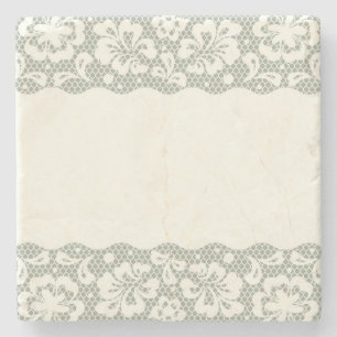 Porta-copo De Pedra Teste padrão do laço, vintage 5 da flor