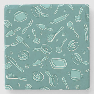 Porta-copo De Pedra Teste padrão dos utensílios da cozinha