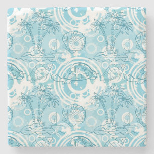 Porta-copo De Pedra teste padrão exótico do oceano