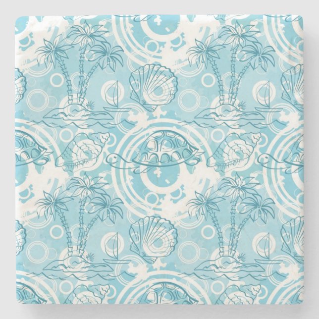 Porta-copo De Pedra teste padrão exótico do oceano (Frente)