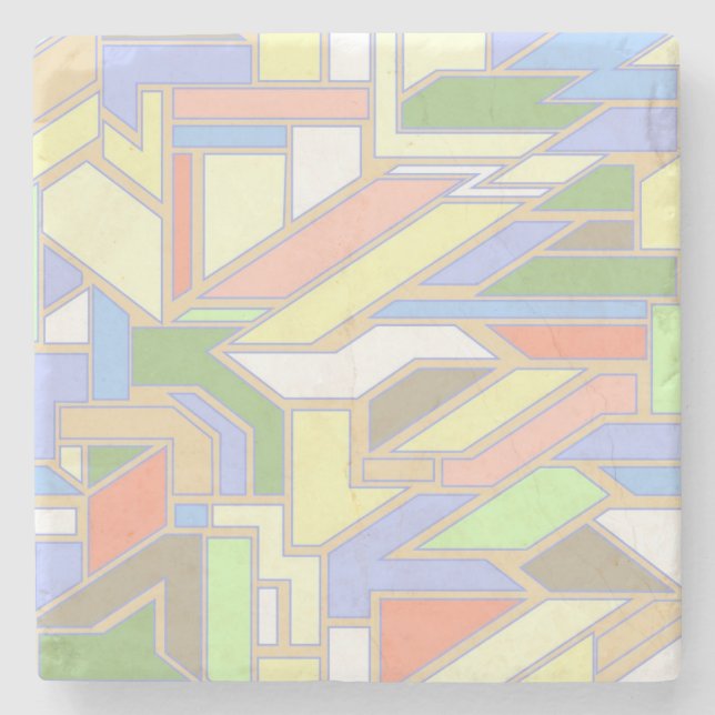 Porta-copo De Pedra Teste padrão geométrico 3 (Frente)