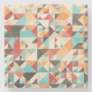 Porta-copo De Pedra Teste padrão geométrico de Earthtone