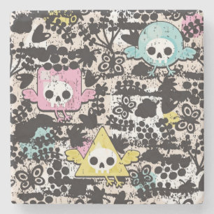 Porta-copo De Pedra Teste padrão louco dos pássaros