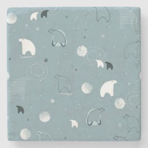 Porta-copo De Pedra teste padrão que indica um polar bonito