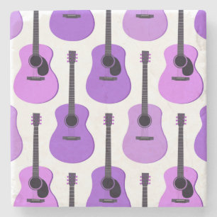 Porta-copo De Pedra Teste padrão roxo das guitarra acústicas