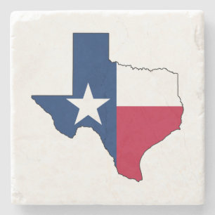 Porta-copo De Pedra Texas State Map and Flag Lone Star State Texan