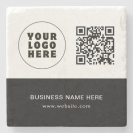 Porta-copo De Pedra Texto de logotipo personalizado minimalista simple