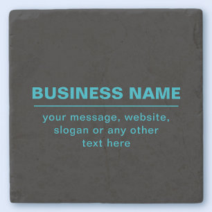 Porta-copo De Pedra Texto Personalizável para Negócios Etc. Preto Edit