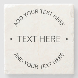 Porta-copo De Pedra Texto Simples Editável Moderno Branco e Preto