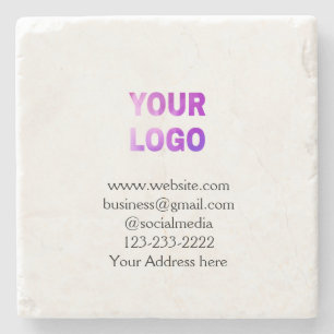 Porta-copo De Pedra texto simples mínimo adicione seu logotipo/design