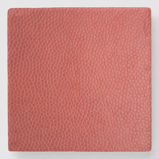 Porta-copo De Pedra Textura de couro vermelho (Frente)