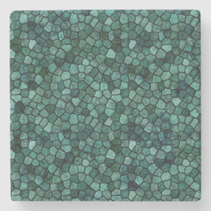 Porta-copo De Pedra Textura de Crosta de Mosaico Oceânico Padrão Abstr