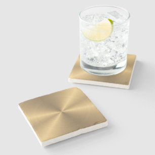 Porta-copo De Pedra Textura radial metálica Dourado personalizada