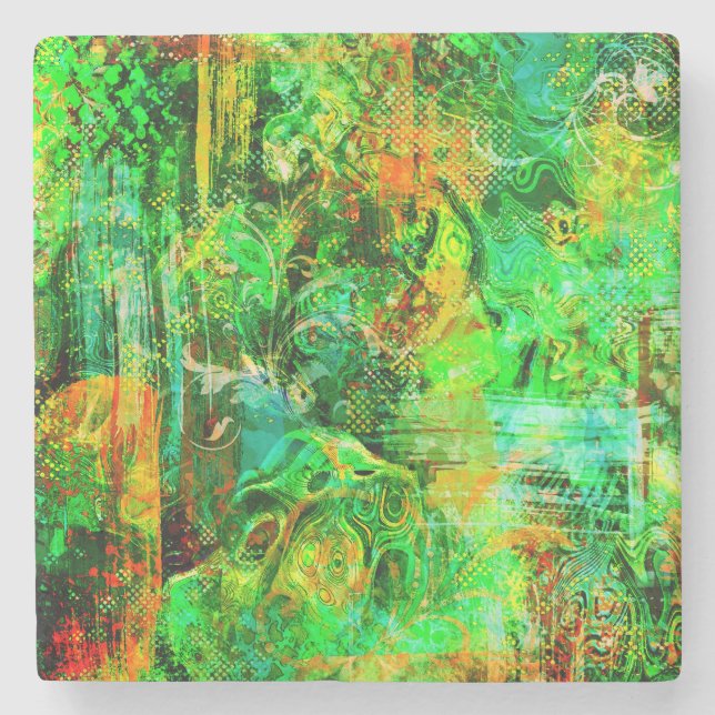 Porta-copo De Pedra TEXTURAS Verde Bons (Frente)