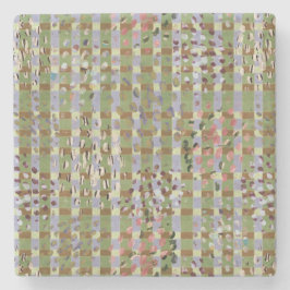 Porta-copo De Pedra Textured Pointillism Grid Pattern Artwork