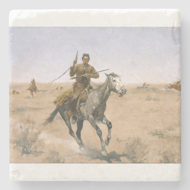 Porta-copo De Pedra The Flight Frederic Remington (Frente)
