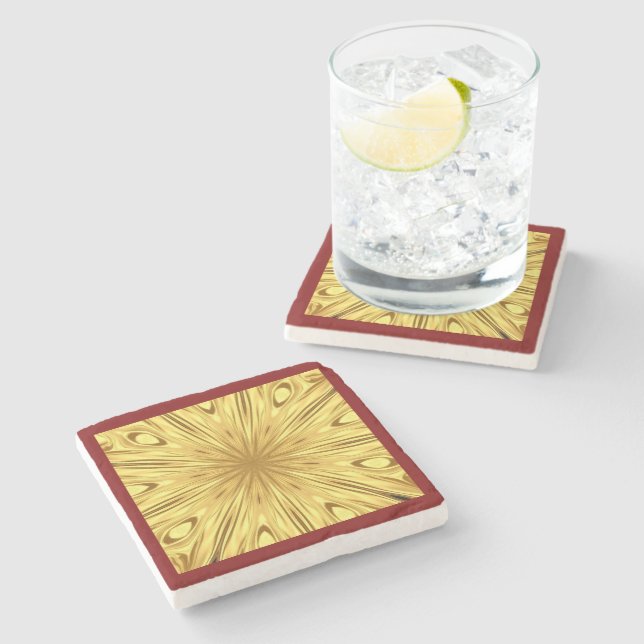 Porta-copo De Pedra The Gilded Zenith: Molten Gold & Deep Crimson Ent (Lateral)