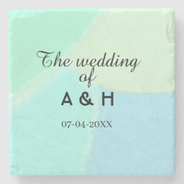 Porta-copo De Pedra The wedding of add couple name initial letter date