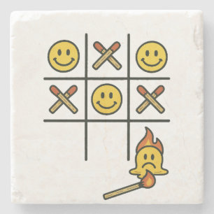 Porta-copo De Pedra Tic Tac Toe