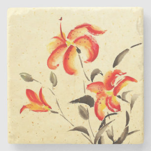 Porta-copo De Pedra Tiger Lily - Vermelho