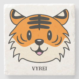 Porta-copo De Pedra Tigre de Cartoon Sorridente