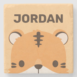 Porta-copo De Pedra Tigre de Cuta com Nome Personalizado