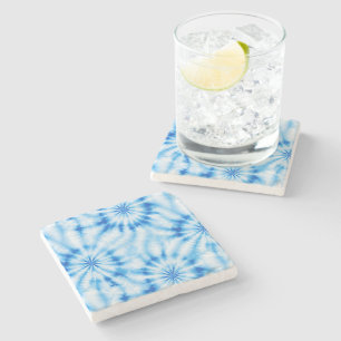 Porta-copo De Pedra Tingimento Azul Branco Tie Dye