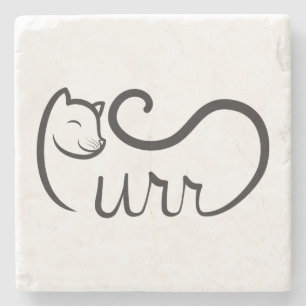 Porta-copo De Pedra Tipografia Purr PRETA