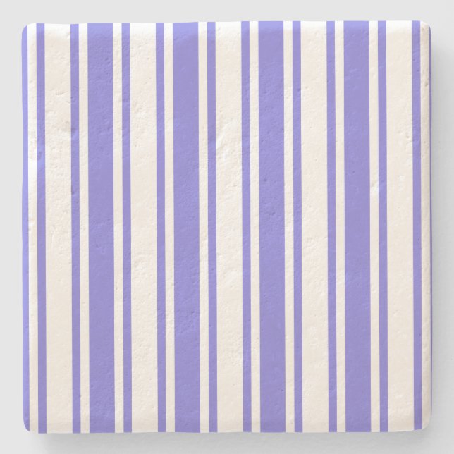 Porta-copo De Pedra Tiras de doces brancas e azuis (Frente)