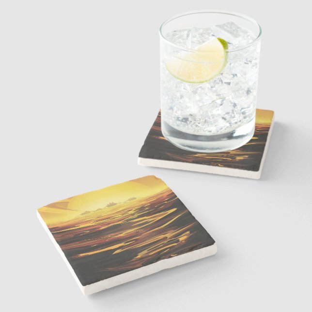 Porta-copo De Pedra Titã maior lua do planeta Saturno (Lateral)