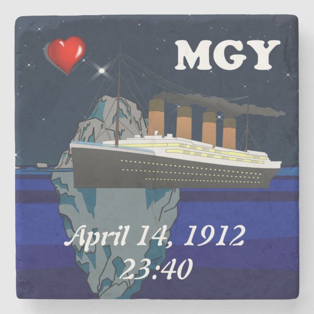 Porta-copo De Pedra Titanic (Frente)