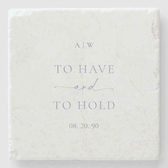 Porta-copo De Pedra “To Have and To Hold” Wedding  (Frente)