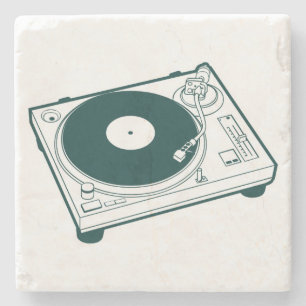 Porta-copo De Pedra Toca-discos de Vinil Antigo