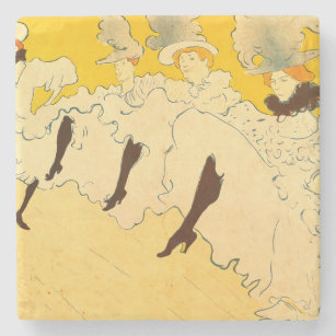 Porta-copo De Pedra Tolouse-Lautrec Dancing Girls Yellow Poster Art