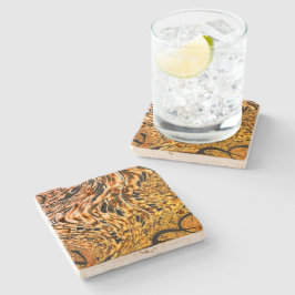 Porta-copo De Pedra Torcido com um tom leve de coral ao ouro