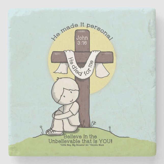 Porta-copo De Pedra Tornar pessoal (Frente)