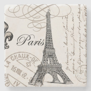 Porta-copo De Pedra torre Eiffel moderna do vintage