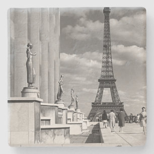 Porta-copo De Pedra Torre Eiffel Palácio Chaillot França Paris antigo