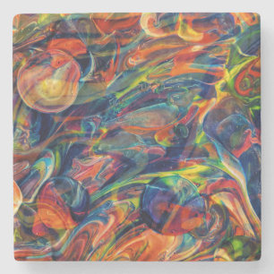 Porta-copo De Pedra Trabalho de arte de Abstrato bonito e colorido